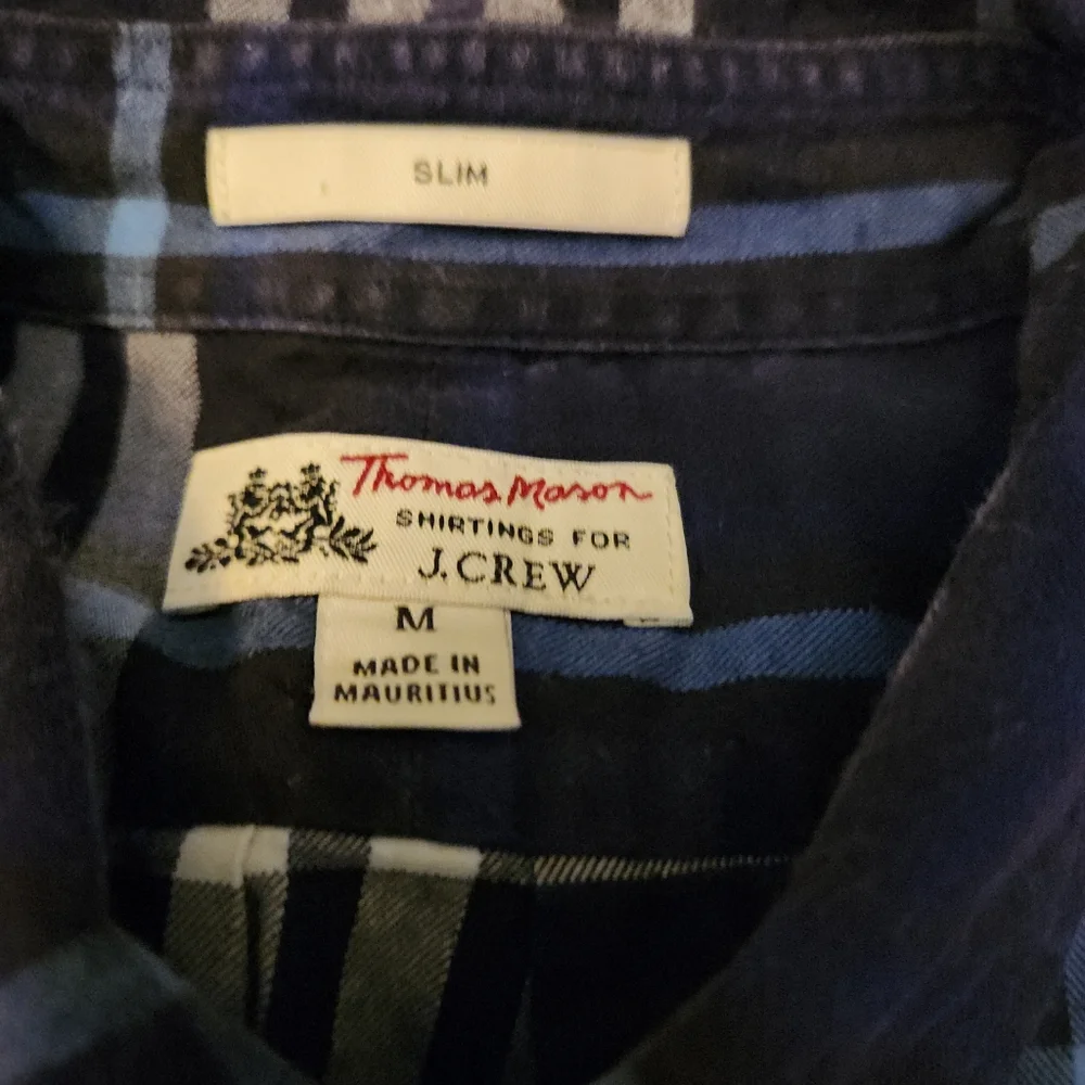 Thomas Mason Shirtings For‎ J. Crew Plaid Long Sleeve Shirt Size Medium Slim